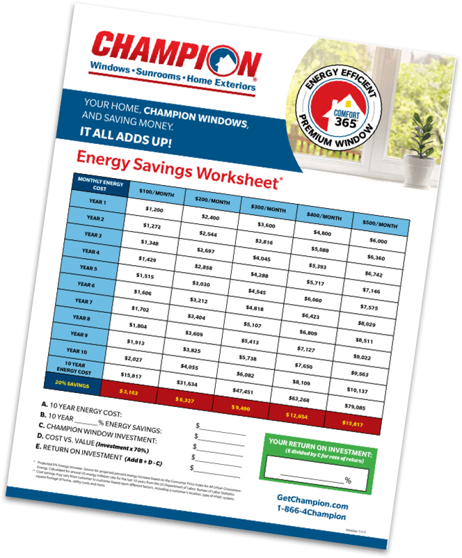 energy savings worksheet