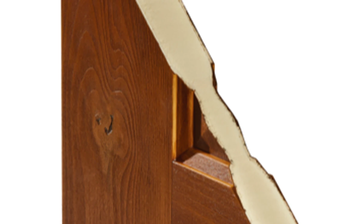 Close-up of door insulation material.