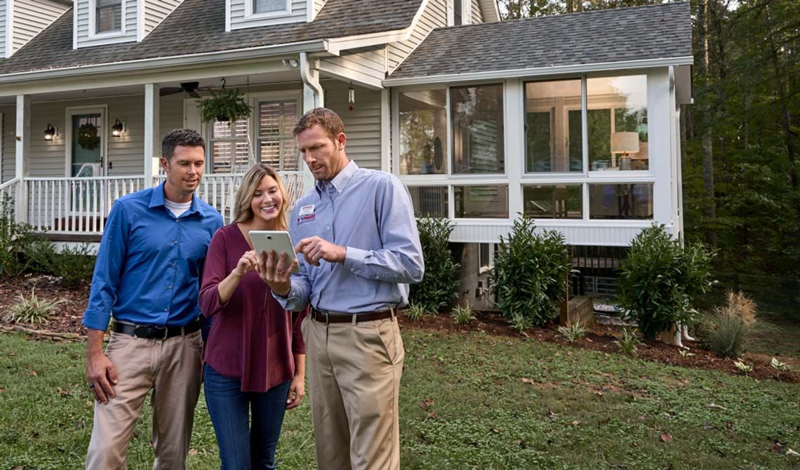 Champion customers discussing financing