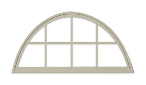 Tan Ellipse window with Colonial grid pattern